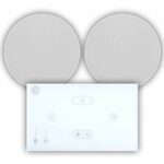 Systemline E50 Built-In Bluetooth Amplifier Hi-Fi Speaker System (White) & 6.5" Ceiling Speakers (1 Pair 6.5" Qi65CB Ceiling Speakers)