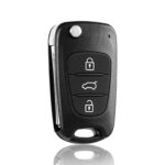 3 Buttons Pilot Remote Control Case Fob Cover Flip Folding Car Key Replacement Compatible with KIA Ceed Soul Sportage Venga and Hyundai i10 i20 i