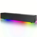 touzione Sound Bar for TV, Soundbar with Wireless Bluetooth, Computer Speakers, Gaming Soundbar Optical, AUX Inputs, 16.5-Inch Small TV Sound Bar