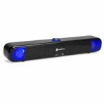 GOgroove Computer Speaker LED Soundbar - SonaVERSE SENSE USB Powered LED Speaker for Desktop and Laptop with Colorful Mood Light Cycle, Stereo Dr