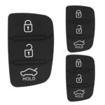 Stickerboy 3-Button Car Key Rubber Buttons Black Button Pads Remote Control Key Fob Replacement Parts Fits Hyundai i10 i20 i30 ix20 ix35 Elantra