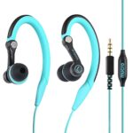 mucro Sport Headphones Wired Earbuds With Microphone, Sweatproof Running Earphones Corded Over Ear Hook Workout Gym in Ear Jogging Earbuds for iP