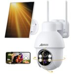 ANRAN 5MP Security Camera Outdoor Wireless with 360° View, Solar Security Camera Outdoor, Smart Siren/Spotlights, Two-way Talk, Humanoid Detectio