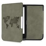 kwmobile Cover Compatible with Pocketbook Touch Lux 4/Lux 5/Touch HD 3/Color (2020) Cover - eReader Case - Travel Outline Grey