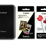 Canon Zoemini Instant Mini Photo Printer (Black) + pack of 20 sheets + pack of 10 circle stickers