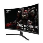 CRUA 27 Inch 180HZ Curved Gaming Monitor, Full HD 1080P 1800R Frameless Computer Monitor, 1ms GTG with FreeSync, Low Motion Blur, Eye Care, VESA,