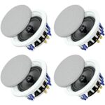 Herdio 6.5 inch 640 Watts Ceiling Speakers Flush Mount 2 Way Perfect For Office,Kitchen,Living Room,Bathroom(4 Speakers)