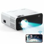 Projector, WiFi Mini Projector Portable, Samzuy 1080P Supported 6000L Brightness Max 200" Display, Video Projector Home Theater Movie 60000Hrs, C