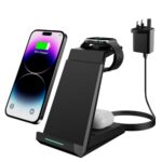 Wireless Charger 3 in 1 - ADADPU 15W Fast Charging Station for Apple Watch Series 8/7/6/SE/5/4/3/2 Charger Stand for Multiple Devices iPhone 14/1