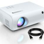 Mini Projector, ClokoWe 2023 Upgraded 1080P HD Projector, 9000L Portable Phone Projector, Movie Projector Compatible with Android/iOS/Windows/TV