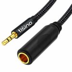 Tisino Jack to 3.5mm Adapter, 6.35mm Female to Mini jack Male Stereo Audio Adapter for Headphone, Amplifiers, Guitar, Amp etc. - 1ft/30cm