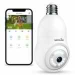 wansview Security Camera Outdoor Wireless - 2K Light Bulb Camera, 360° CCTV Home WiFi Indoor Camera with Smart Motion Alarm and Tracking, Color N