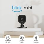 Blink Mini | Indoor plug-in smart security camera, 1080p HD day and night video, motion detection, two-way audio, easy setup, Alexa enabled, Blin
