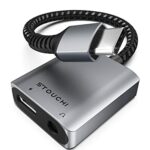 USB C to 3.5mm Jack and Charger Adapter,Stouchi USB Type C to Headphone Audio Adapter,USB C Aux,Hi-Res DAC,30W Fast Charging Compatible with Sams