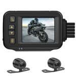 OBEST All Waterproof Motorcycle Dash Cam 720P, 2.0" HD Screen Motorbike Camera for Recording 120 Wide Angle Front and Rear Camera IP67 Waterproof
