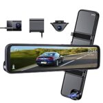 VANTRUE M3 Mirror Dash Cam Front and Rear Inside 1944P+1080P+1080P, 2.5K 3 Channel Car Camera Waterproof Rear Reverse Camera Night Vision, 12'' F