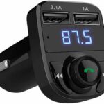 Crown Tech FM Transmitter for Car, Bluetooth 5.0 Radio Car Receiver Adapter with Hands-Free Calling and FM Transmitter MP3 Player, Dual USB Charg