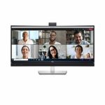 Dell C3422WE 34 Inch WQHD (3440x1440) Curved Video Conferencing Monitor, 60Hz, IPS, 5ms, Built-in Speakers, 5MP Camera, Mic, 2x USB-C, DisplayPor