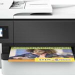 HP Officejet Pro 7720 All-in-One Printer - Color Inkjet (Copy, Scan, Print, A3, Automatic Document Feeder, Duplex, Wifi), Black, White