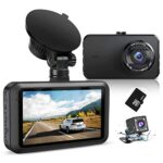 Dash Cam Front and Rear with SD Card FHD 1080P 3”IPS Screen Dual Camera Dash Cams DVR Car Driving Recorder 170°Wide Angle HDR Dashboard Camera Ni