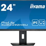 iiyama XUB2492HSU-B5 24 Inch IPS LCD with Slim Bezel, 4ms, Full HD 1920x1080,1x HDMI,1 x DisplayPort, 1 x VGA, 2 x USB, 2 x 2W Speakers, 150 mm H