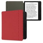 kwmobile Case Compatible with Kobo Sage - Nylon Protective e-Reader Cover Folio Book Style Case - Red
