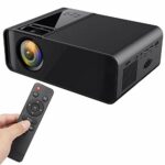 ASHATA Mini LED Projector,Portable 1080P HD 4K LED Home Theater Projector,LCD 3D Intelligent HDMI USB VGA AV Projector Built-in Speaker (480P Sta