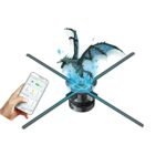 3D Hologram Fan, Holographic Fan with 700 Video Library, Spinning 3D Led Fan for Shop, Bar, Casino, Party Advertising Display 22" HD WIFI Version