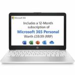 HP Stream 11-ak0006na 11.6 Inch Laptop, (White) (Intel Celeron N4000, 2 GB RAM, 32 GB eMMC, Microsoft 365 and 1 TB OneDrive Cloud Storage, 1 Year