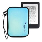 kwmobile Neoprene e-Reader Pouch Size 6" eReader - Universal eBook Sleeve Case with Zipper, Wrist Strap - Blue/Turquoise