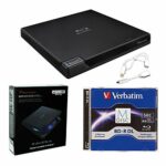 Pioneer BDR-XD07UHD Portable 6x Ultra HD 4K Blu-ray Burner External Drive Bundle with Cyberlink Software Download Installation Code, 50GB M-DISC