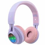 Riwbox Kids Bluetooth Headphones, WT-7S LED Light Up Foldable Stereo Wireless&Wired Kids Headphones with Microphone for School/PC/iPhone/TV/iPad/