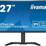 iiyama XUB2796QSU-B5 27 Inch IPS LCD with Slim Bezel, 1 ms, 2560 x 1440, 1 x HDMI, 1 x DisplayPort, 2 x USB, 2 x 2 W Speakers, 150 mm HA Stand