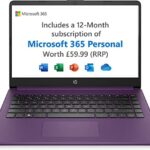 HP Stream Laptop PC 14s-fq0000sa | AMD Athlon 3020e Processor | 4GB RAM | 64GB eMMC | 14 inch HD 16:9 display | Windows 11 Home in S Mode OS | Bu