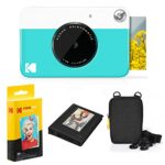 KODAK Printomatic Instant Camera (Blue) Deluxe Bundle + Zink Paper (20 Sheets) Case - Photo Album
