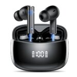 MPWHYL Active Noise Cancelling Wireless Earbuds, Bluetooth Headphones with LED Display, In Ear Headphones with 6 Mics, Deep Bass, 36H Playtime, B