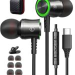 USB C Headphones for Samsung S23 S22 Ultra S21 S20 FE A53 A54 A33 5G USB C Earphones In-Ear Headphones with Microphone Wired Earbuds Type C Headp