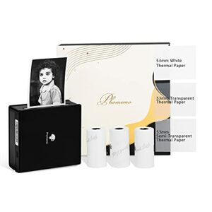 Phomemo M02 Portable Photo Printer - Pocket Thermal Printer Small Bluetooth Receipt Printer, Compatible with iOS & Android, for DIY Children Stud