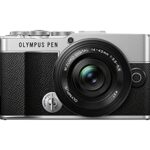 Olympus PEN E-P7 Camera Kit, 20 MP Sensor, 5-axis image stabilisation, tilt HD LCD, 4K, Wi-Fi, color and monochrome profile control, silver incl.