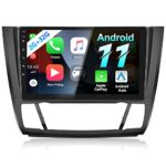 CAMECHO Carplay Android 11 Car Stereo for BMW 1-Series E88 E82 E81 E87 Auto AC 2004-2011 Double Din 9 Inch Touch Screen Car Stereo with Sat Nav B