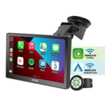 ATOTO P8 Portable 7inch Car Stereo, Wireless CarPlay & Wireless Android Auto, QLED Touchscreen, HD 1080P Front & Rear DVR Cam Input, WDR & Auto D