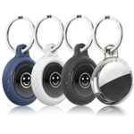 GENREEN Silicone Case AirTag Keyring,4 Pack Airtag Key Ring Holder Compatible with Apple Air Tag Case 2022,AirTag Holder with Key Ring,AirTags Ke