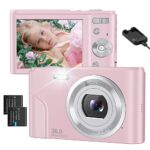 Digital Camera, Zostuic HD 1080P Vlogging Camera 2.4" LCD Compact Camera with 16X Digital Zoom,Powerful Cameras for Photography, Portable Mini Ca