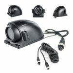 Vehicle Backup Side View Camera 12V/24V 12 LED IR Night Vision 4 Pin Reverse Rear View Camera Waterproof IP68 with 5m Video Cable for Truck Bus T