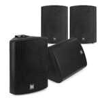 Power Dynamics Multi Room Wall Mounted Speaker System, Active Powered with Bluetooth, 4x DS50A Black, for Shop, Office, Restaurant Background Mus