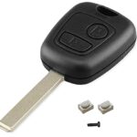 HooRLZ Key Fob Cover Replacement For Peugeot 107 207 306 307 406 407 Citroen C1 C2 C3 C5 C6 Remote Car Key Case Shell, 2 Button Citroen Key Fob -