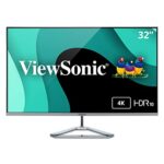 ViewSonic VX3276-4K-MHD 32 Inch 4K Ultra HD Monitor with HDR10 Support, 2 x HDMI, DisplayPort, Mini DisplayPort, Eye Care for Work and Entertainm