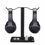 Neetto HS908 Dual Headphone Stand for Desk, Stand and Storage for Sennheiser, Sony, Audio-Technica, Bose, Beats, Akg, Gaming Headsets