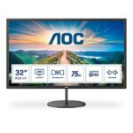 AOC Q32V4 - 32 inch QHD Monitor, 75Hz, 4ms, IPS, Adaptive Sync , speakers , FlickerFree (2560x1440@ 75Hz, 250 cd/m², HDMI 1.4 x 2, DisplayPort 1.