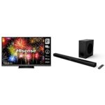 Hisense 65U8HQTUK (65 Inch) Quantum Dot 1300-nit 4K HDR10+, 120Hz Dolby Vision IQ Mini-LED Smart TV with Disney HS218 2.1ch Sound Bar with Wirele